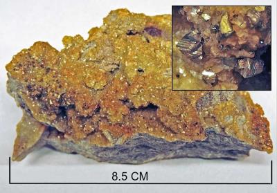 Chalcopyrite, Kellingly mine. Bill Bagley Rocks and Minerals